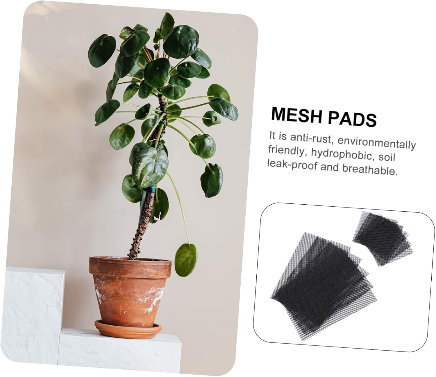 Yardwe 30 Pcs Flower Pot Bottom Mesh Bonsai Bottom Grid Mat Plastic Mesh Screen Garden Pots Hole Mesh Pad Planter Hole Mesh Screens Flower Pot Mesh