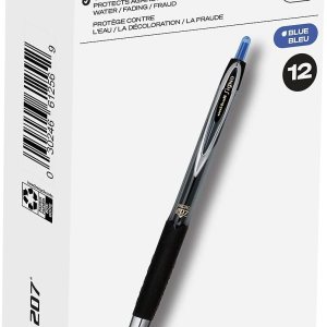 Uni-Ball 61256 Signo Gel 207 – BolÃgrafo retráctil de gel de tinta azul micro fina docena Uni-Ball 61256 Signo Gel 207 – BolÃgrafo retráctil de gel de tinta azul micro fina docena