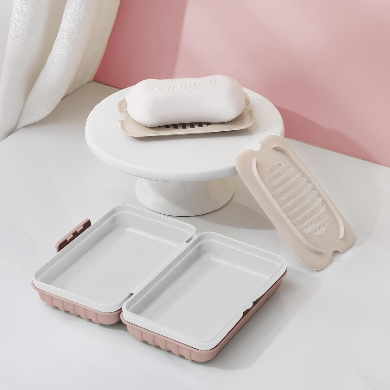 2 soportes de jabón de viaje, contenedor de viaje, caja portátil para jabón, caja para viajes, camping, senderismo, gimnasio, baño, vacaciones,