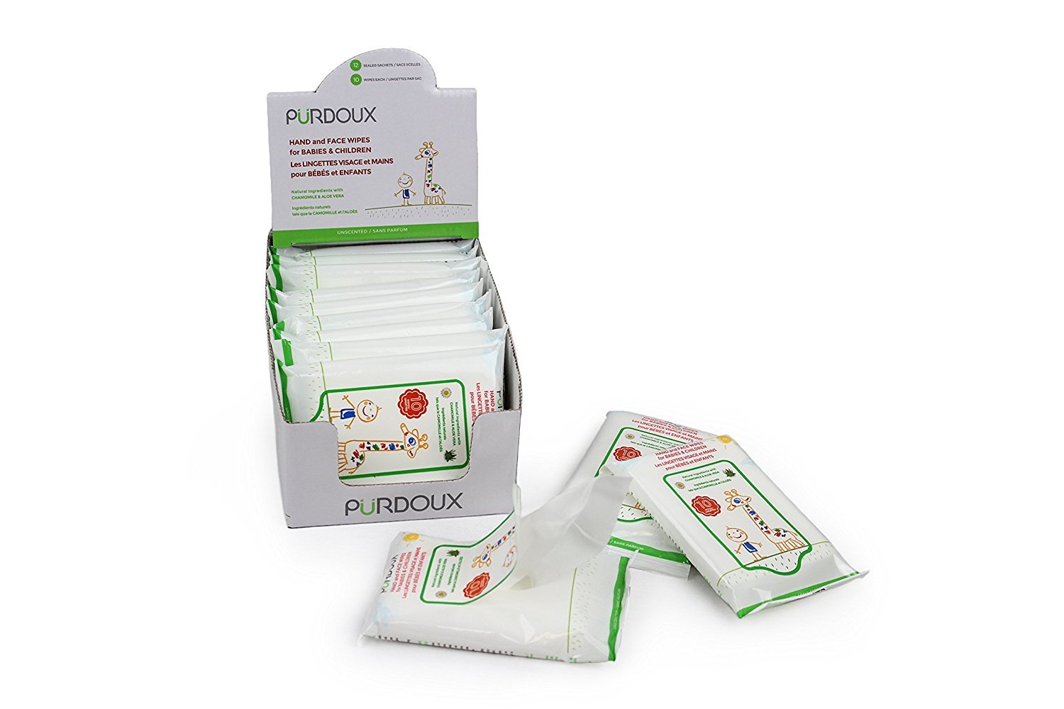 TM – Toallitas de manos y cara para bebés y niños, 120 toallitas (12 paquetes de 10)