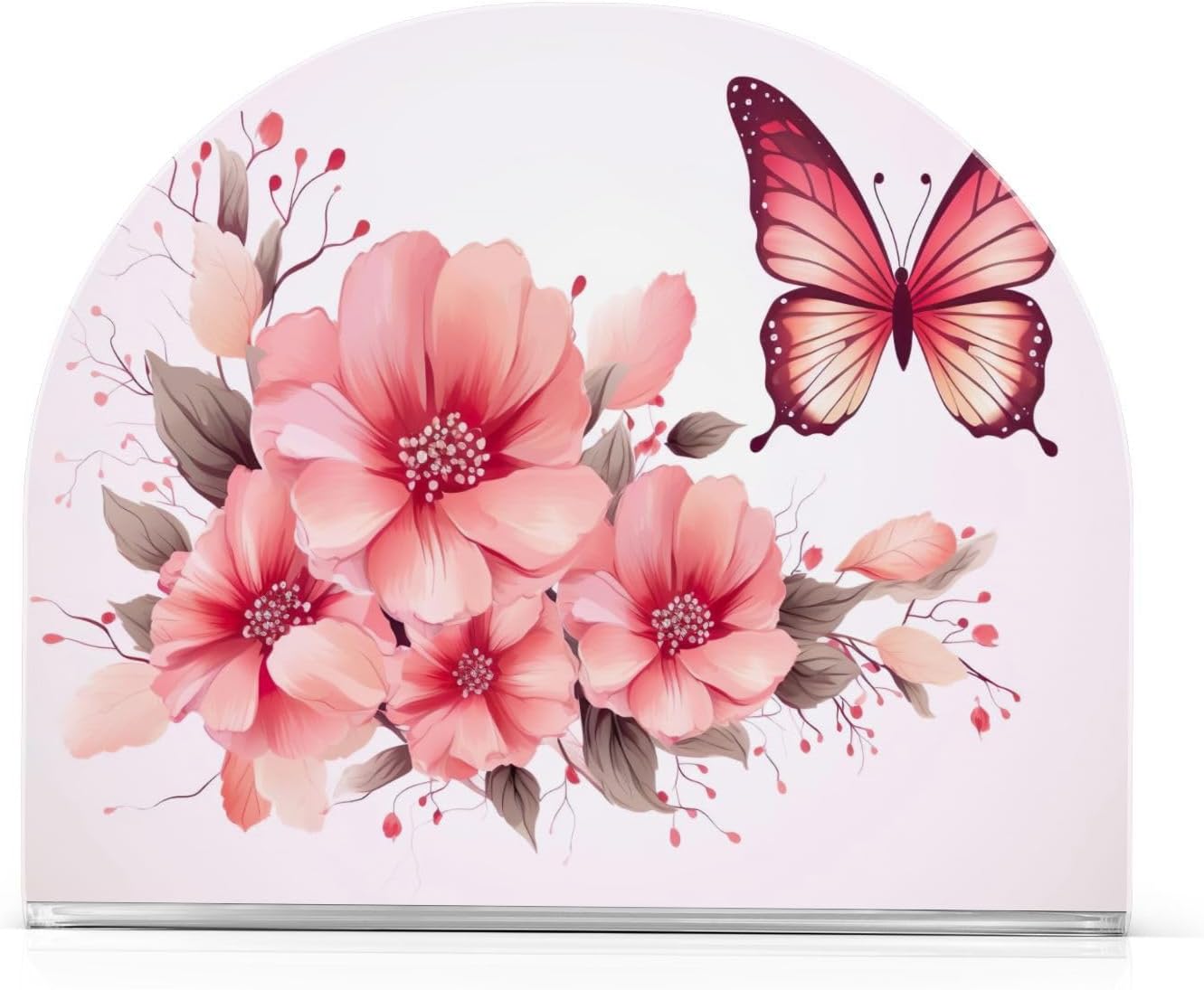 Butterfly Flower Napkin Holder for Table Standing Napkin Holders Modern Napkin Dispenser Vertical Table Paper Napkin Holder for Rustic Kitchen