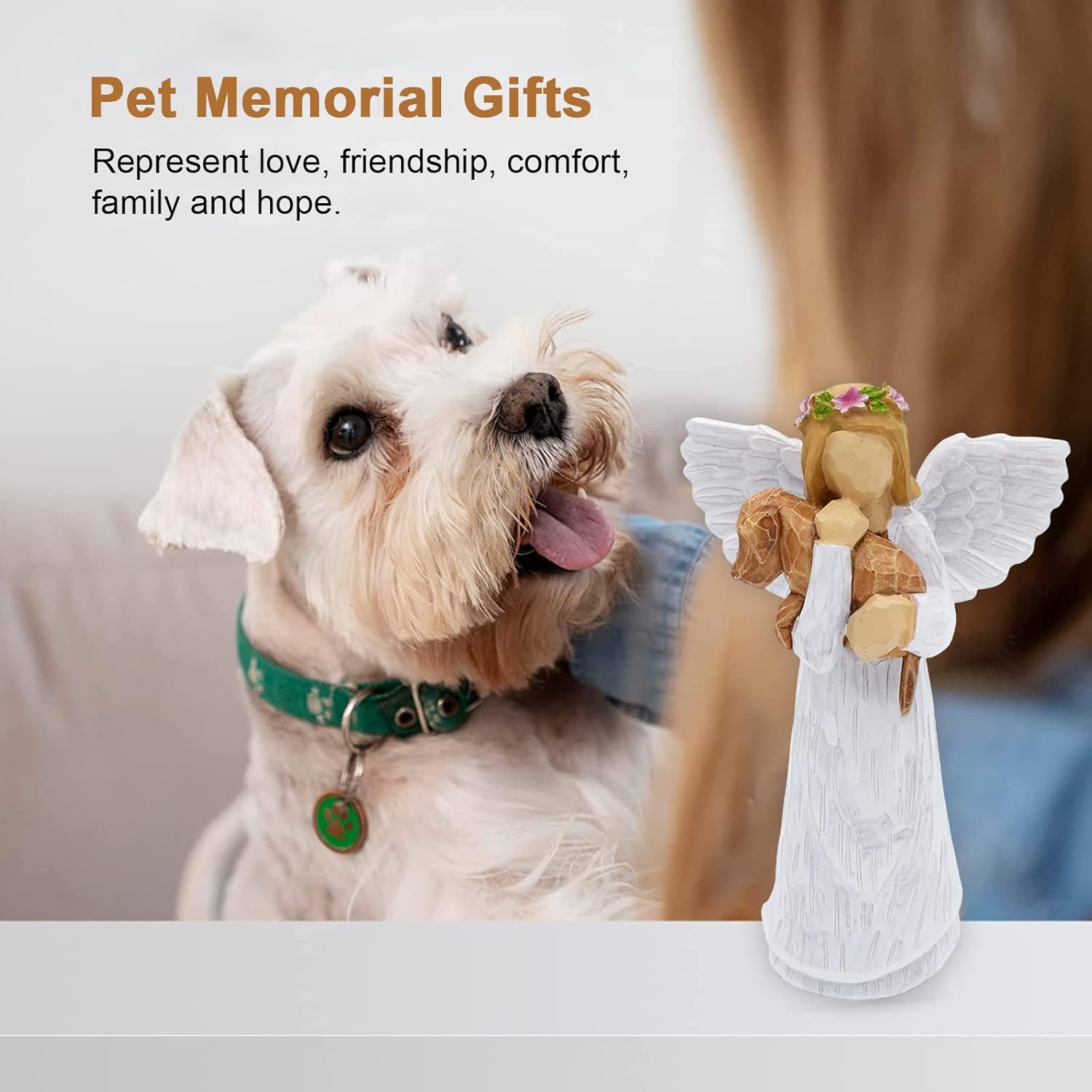 QWTMKTE Angel of Friendship – Regalos conmemorativos para perros, regalos para perros fallecidos, regalo de recuerdo para un dueño de mascota