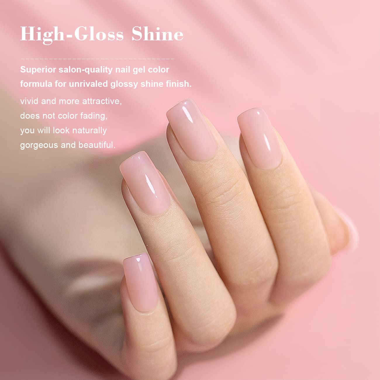 RARJSM Esmalte de uñas en gel color rosa purpúreo translúcido tono de piel neutro, esmalte de uñas en gel, tono rosa lechoso, 0.5 onzas líquidas,