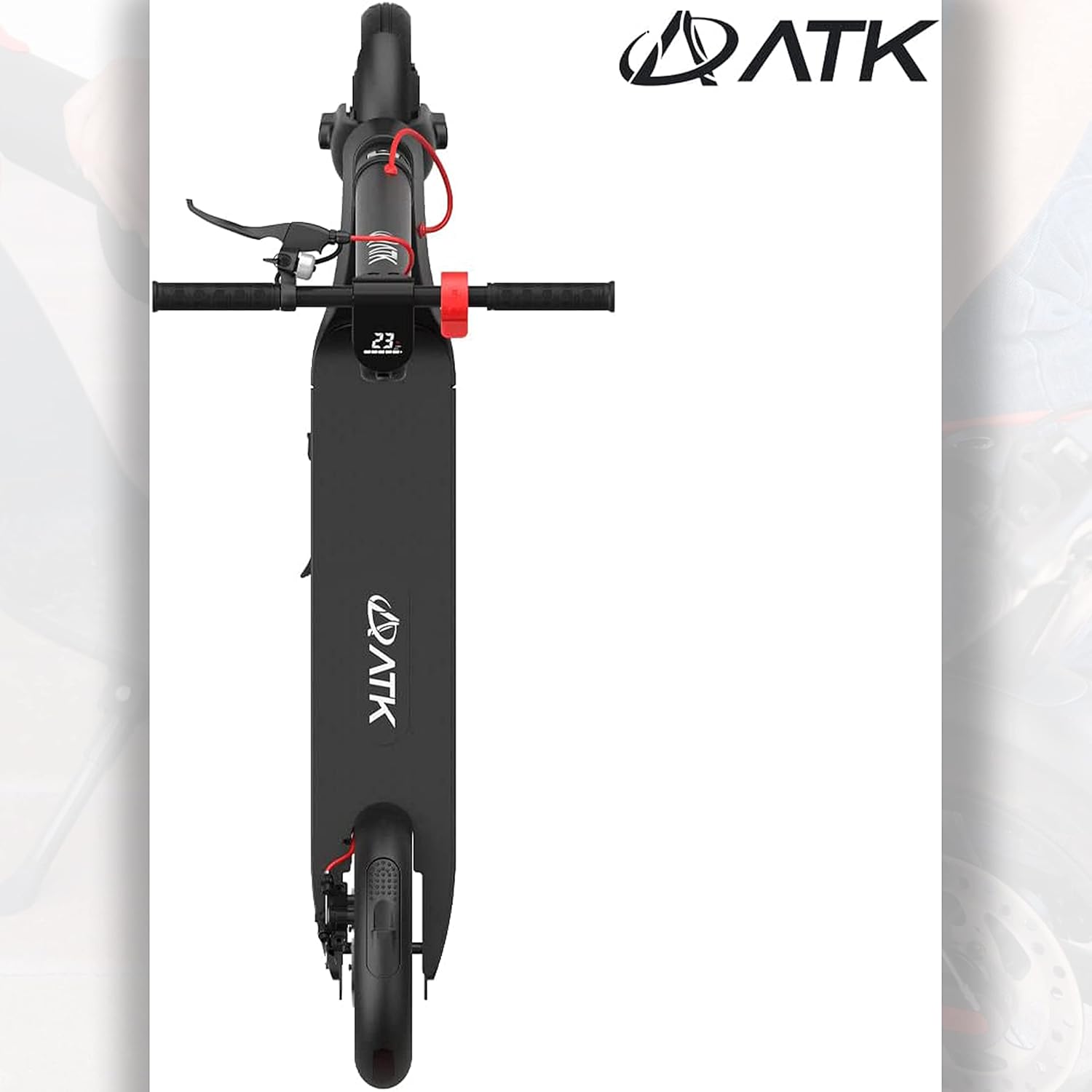 ATK H8 Scooter eléctrico para adultos, velocidad de hasta 16 mph, scooter eléctrico de desplazamiento con motor de 350 W, bicicleta plegable con