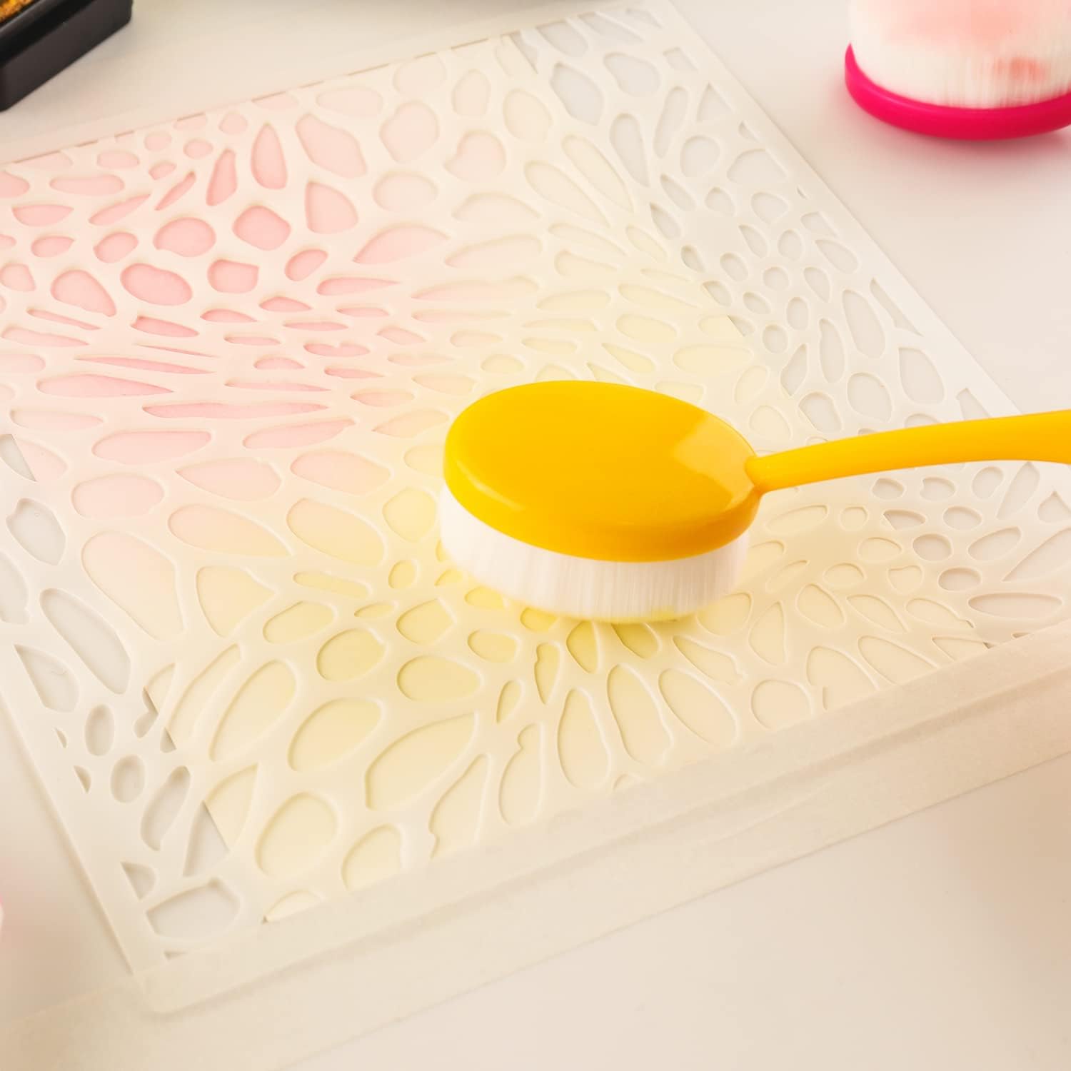 10 mini pinceles de mezcla de tinta de colores, herramienta de mezcla de tinta con 1 cepillo de silicona de mano, paleta de limpieza para hacer