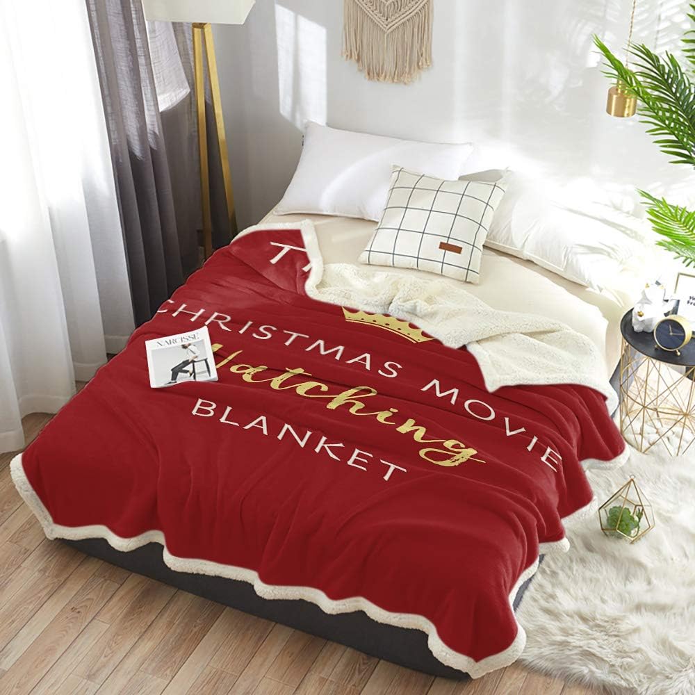 Manta de forro polar Sherpa de Navidad para niños y adultos, manta roja súper suave y lujosa de felpa mullida para otoño e invierno, manta térmica