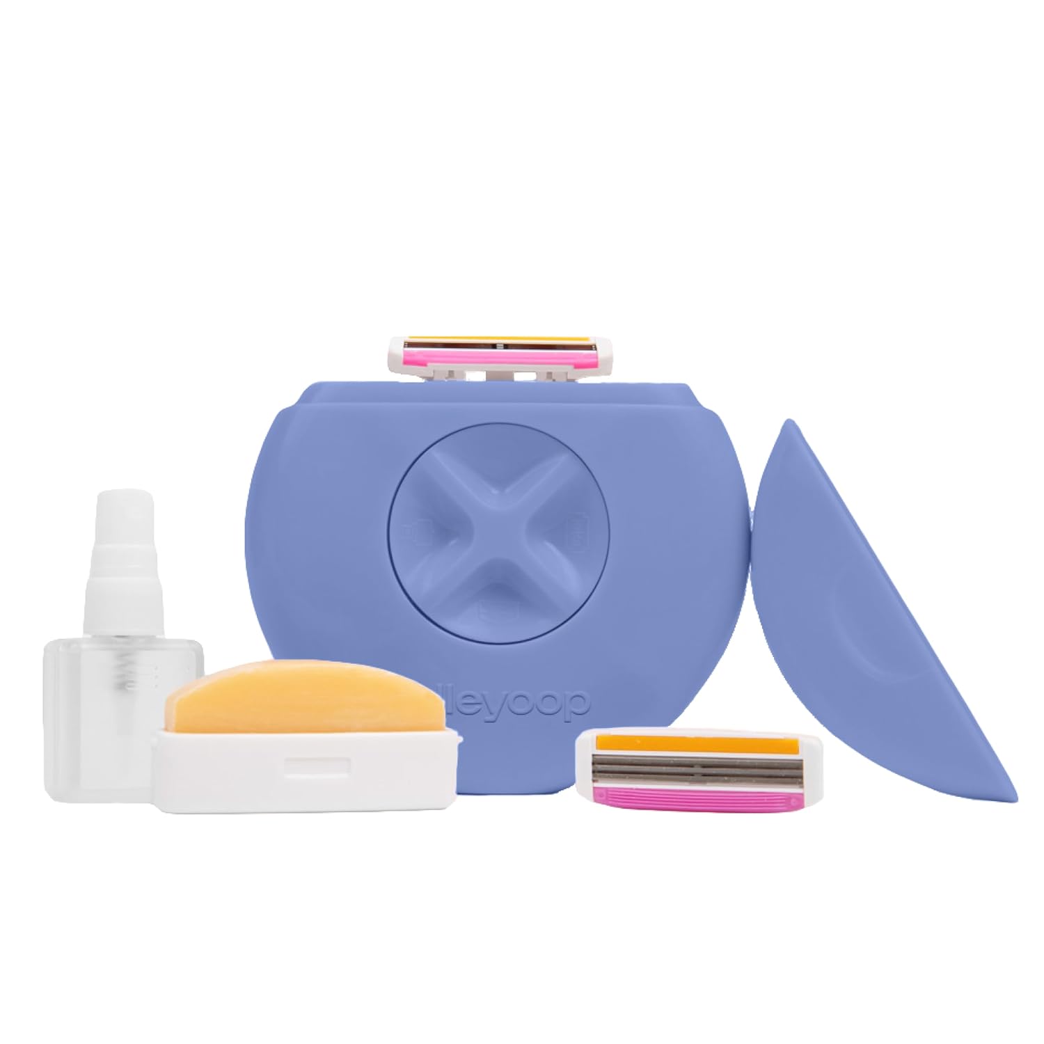 Alleyoop Maquinillas de afeitar de viaje portátiles para mujeres, perfectas para retoques sobre la marcha, incluye cuchillas recargables, barra