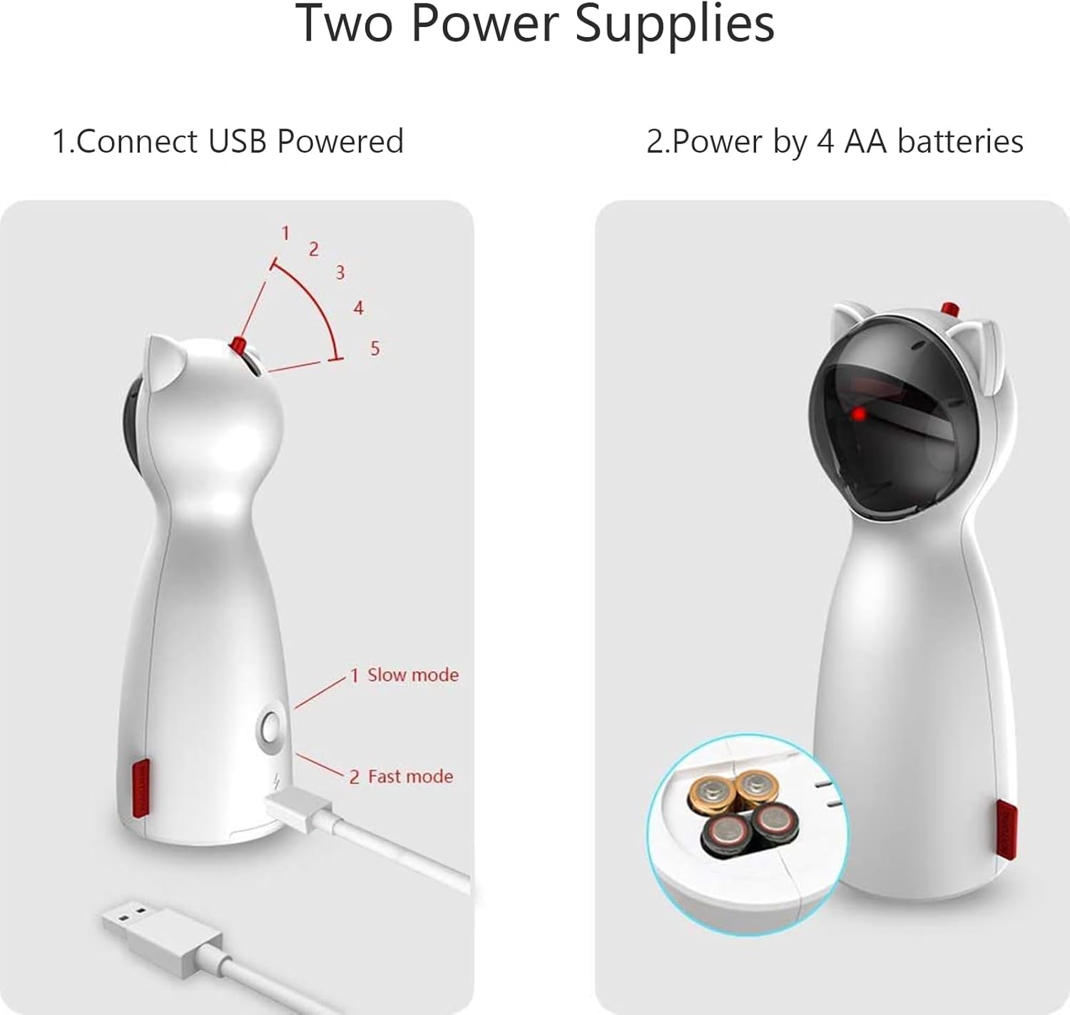 umosis Juguete láser automático para gatos interactivos para gatos de interiorgatitosperros (blanco)