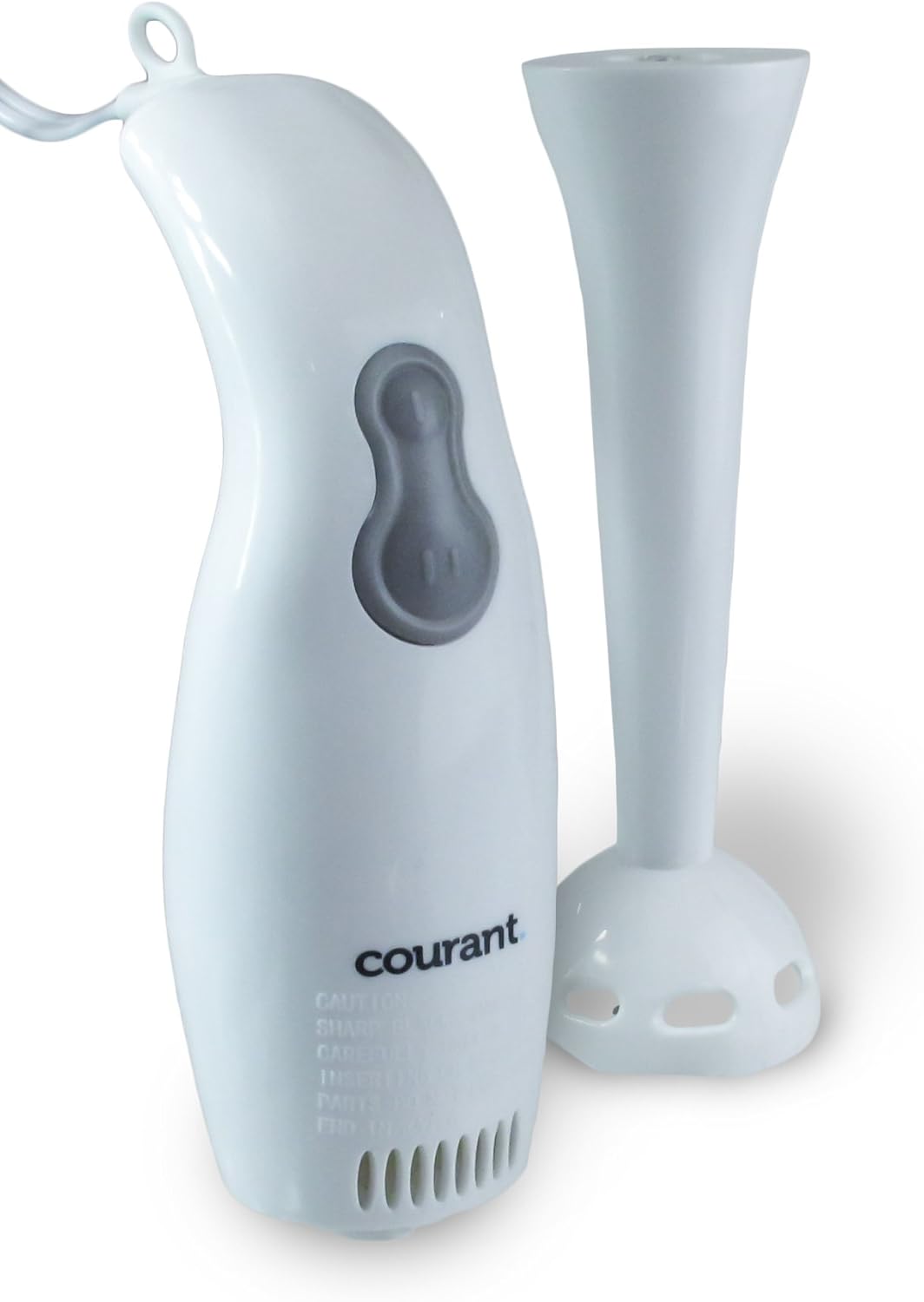 Courant CHB-2001CW Batidora de mano eléctrica de 2 velocidades con taza medidora de 30 onzas, color blanco