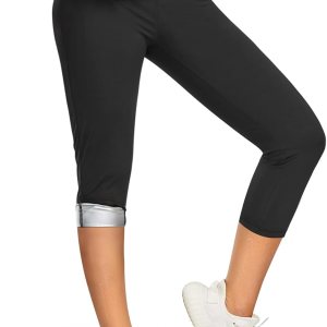 URSEXYLY Pantalones deportivos de sauna para mujer, leggings térmicos para ejercicio, cintura alta, adelgazamiento, entrenamiento de cintura, capris URSEXYLY Pantalones deportivos de sauna para mujer, leggings térmicos para ejercicio, cintura alta, adelgazamiento, entrenamiento de cintura, capris