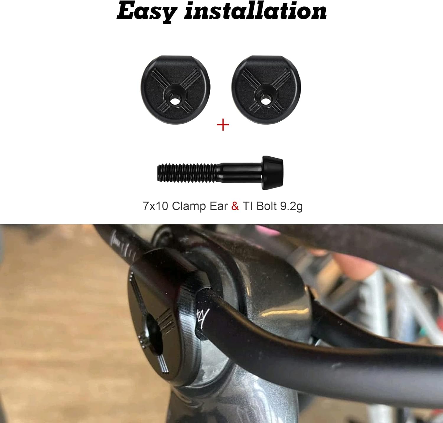 Xotic Tech – Abrazadera de oreja para tija de sillín de bicicleta, 7 x 10 pulgadas, perno para carril ovalado de carbono compatible con TREK Madone
