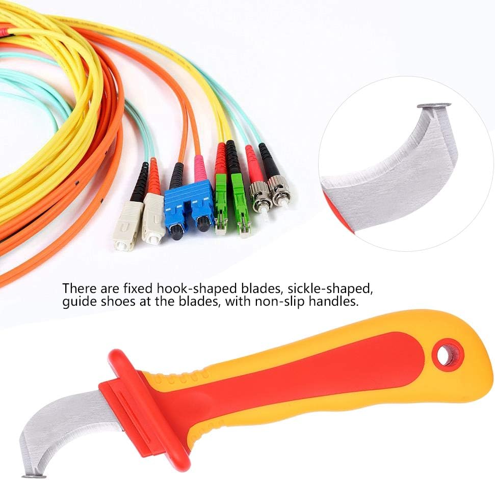Walfront (IEC60900 1000V) Aislamiento Electricista Cuchillo Anti-Magnético Tira Rápida Cable Stripper Cortador para Instalación de Instrumentos,