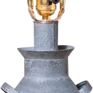 Irvins Country Tinware Base de lámpara para jarra de leche en zinc desgastado Irvins Country Tinware Base de lámpara para jarra de leche en zinc desgastado