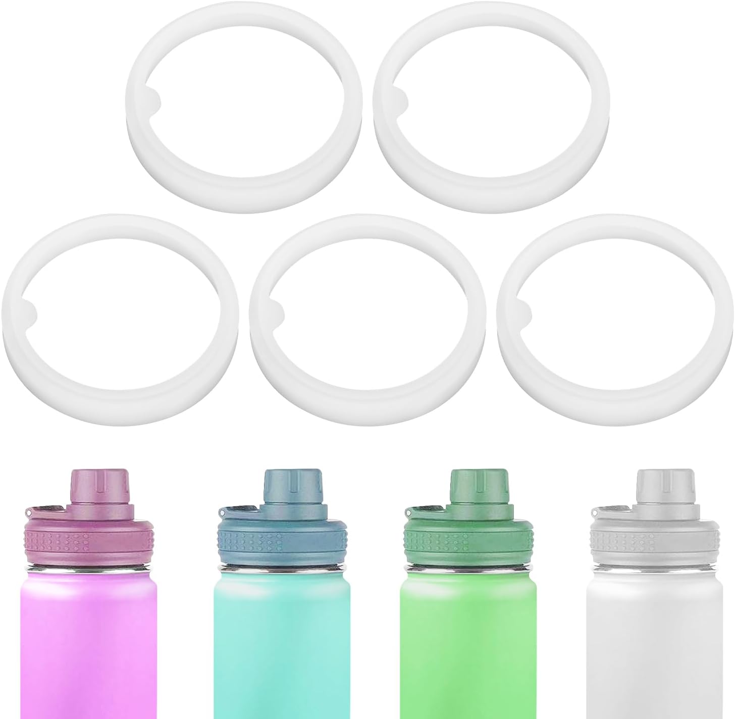5 juntas de repuesto para Takeya Actives, juntas de tapa de botella de agua compatibles con anillo de repuesto de 18 onzas, 22 onzas, 24 onzas, 32