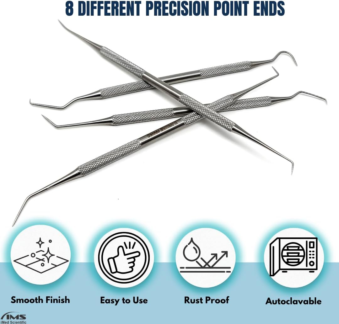 Herramienta profesional de raspador de sarro dental, púas orales para eliminar el cálculo de los dientes, removedor de placas, raspador de dientes