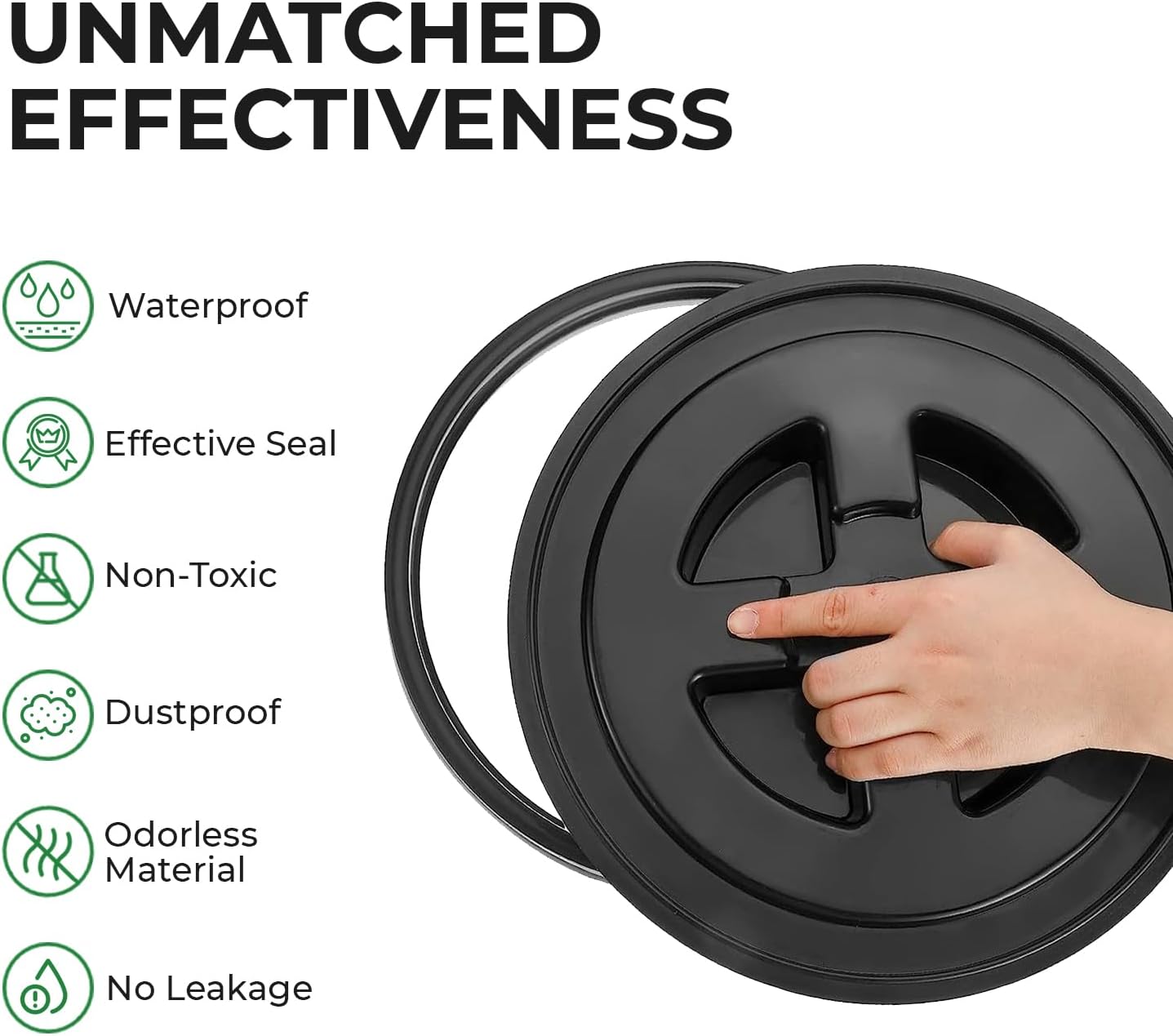 EconoHome Tapas Gamma de grado alimenticio de 5 galones, tapa de sello gamma con tapa de rosca, almacenamiento hermético de alimentos para cubos de