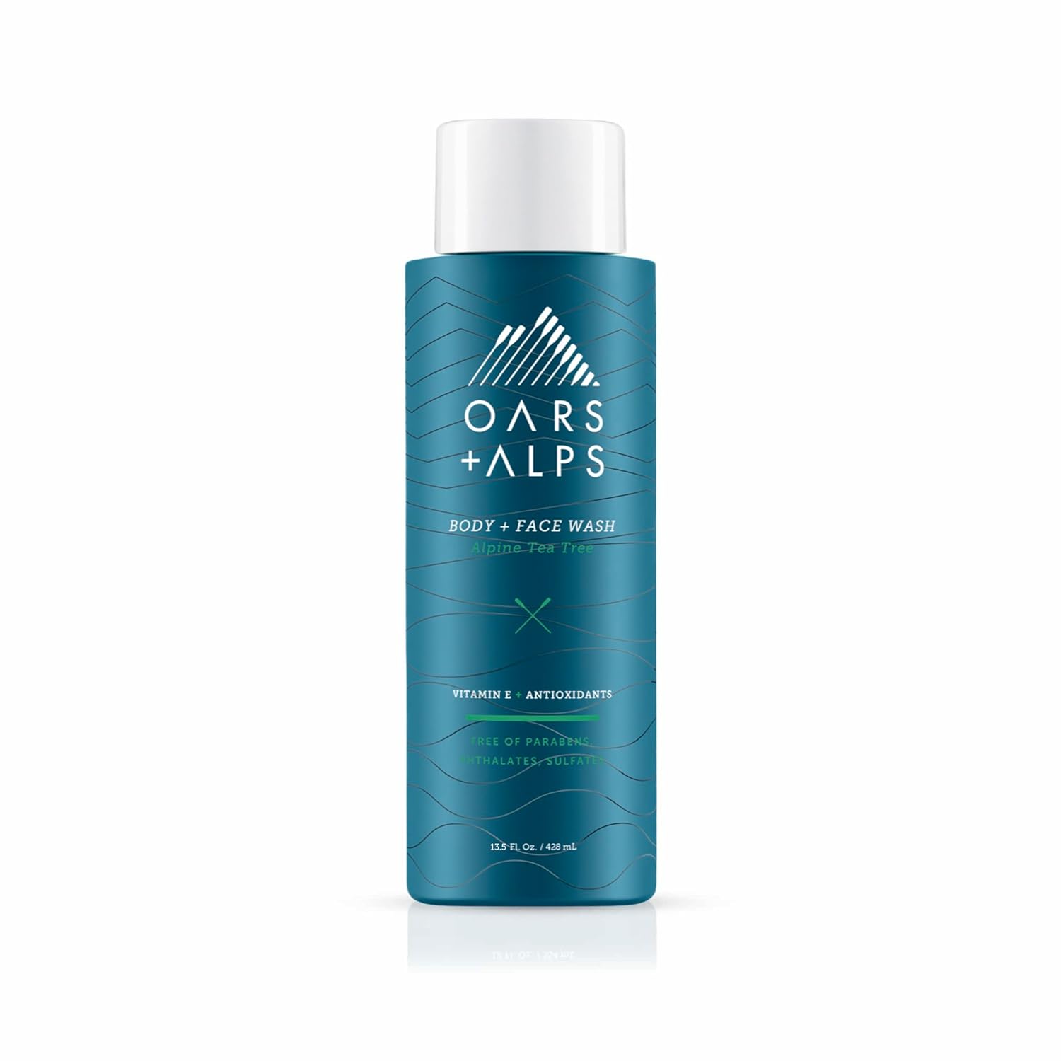 Oars + Alps Lavado corporal y facial hidratante para hombre, cuidado de la piel infundido con vitamina E y antioxidantes, sin sulfato, árbol de té