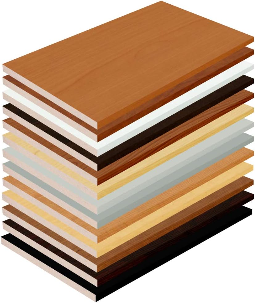 TFKitchens Estantería de melamina blanca, negra y roja, paquete de 2, melamina de 12 x 26 pulgadas, hecha a medida