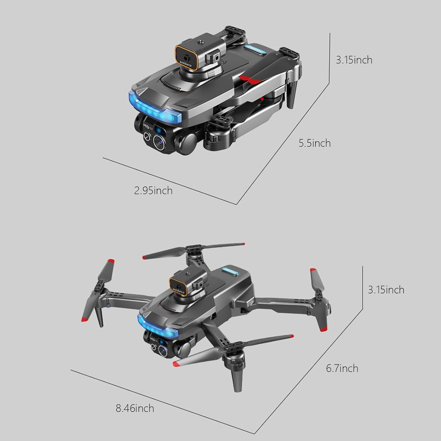 Drone FPV WiFi con cámara Esc HD 4k Modo de retención de altitud plegable RC Drone Quadcopter Circle Fly, Route Fly, Altitude Hold, Modo sin cabeza