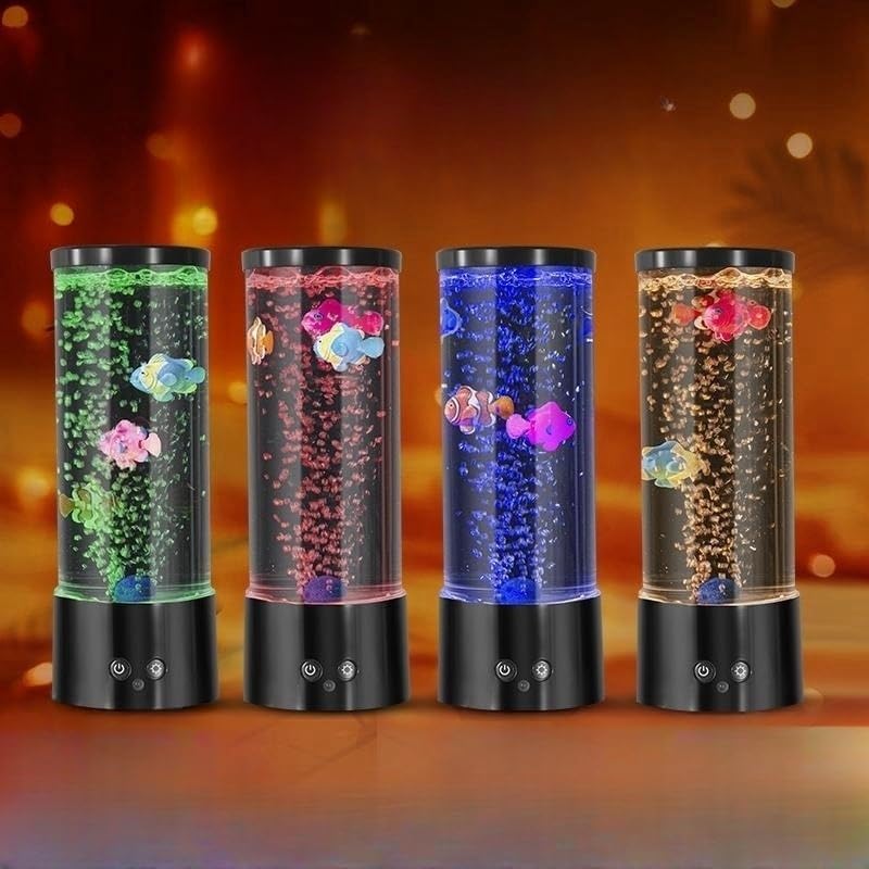 Lámpara de mesa con forma de pez de burbujas, regalo para niños, hombres y mujeres, decoración del hogar para habitación, luz ambiental para