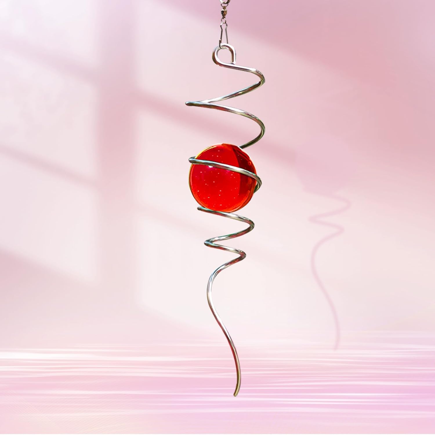 Bola de observación, cola en espiral, orbe de vidrio rojo, 3D, estabilizador, cola en espiral para molinillo de viento, regalos ideales, adornos de