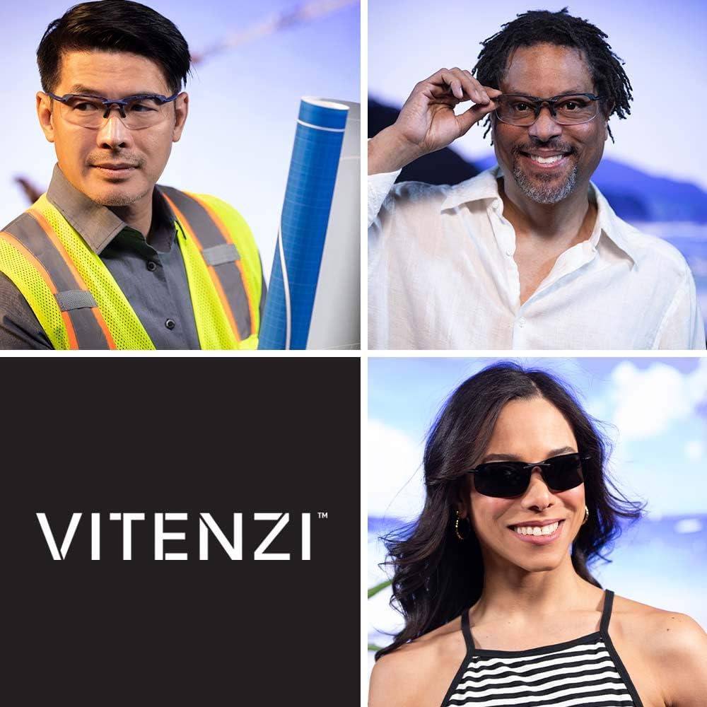 VITENZI Bifocal Sunglasses Semi Rimless Wraparound Reading Sun Tinted Glasses with Readers – Monza