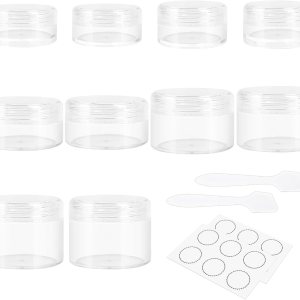 GOLACKY 10 recipientes pequeños de viaje, 3510150.71 oz de tamaño para cremas, recipientes de muestra con tapas de rosca, 12 etiquetas2 mini GOLACKY 10 recipientes pequeños de viaje, 3510150.71 oz de tamaño para cremas, recipientes de muestra con tapas de rosca, 12 etiquetas2 mini