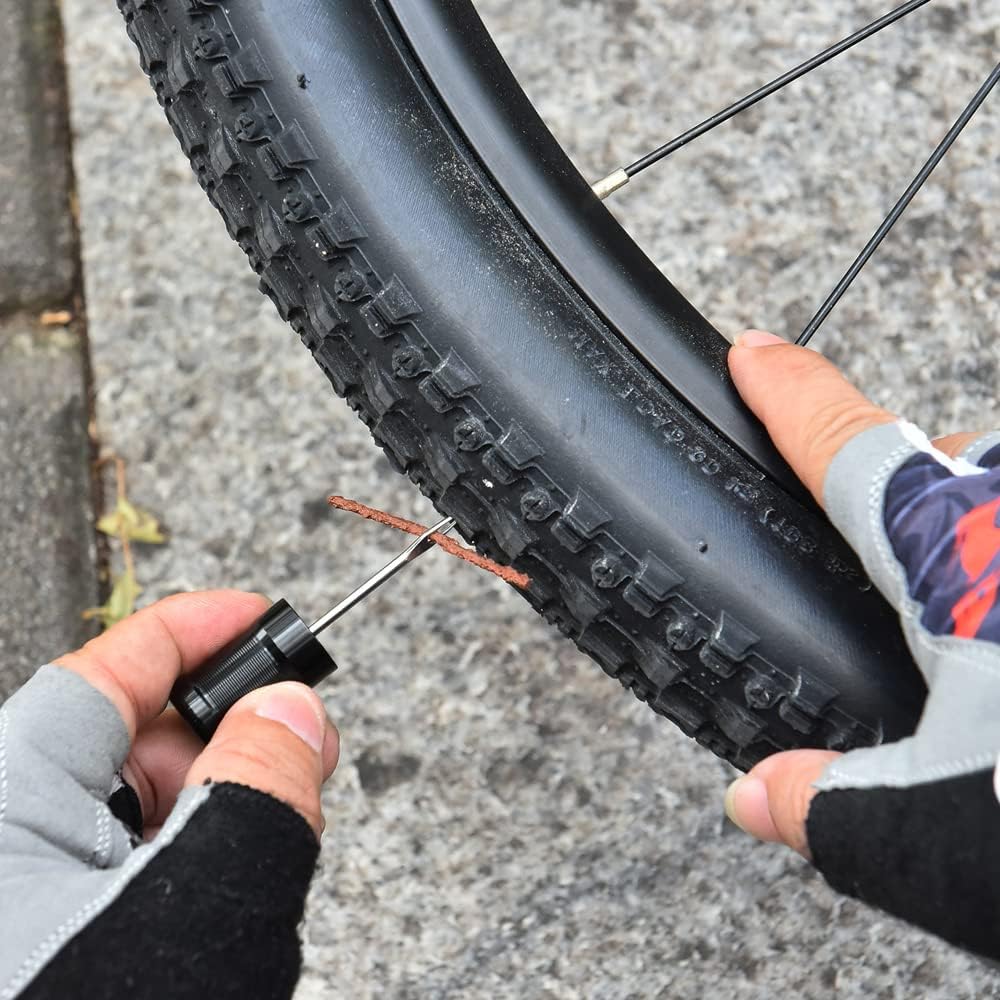 40 piezas para 2 tamaños de bicicleta sin cámara Kit de reparación de neumáticos tiras de cuerda de repuesto tapones de 0.059in 0.138in de
