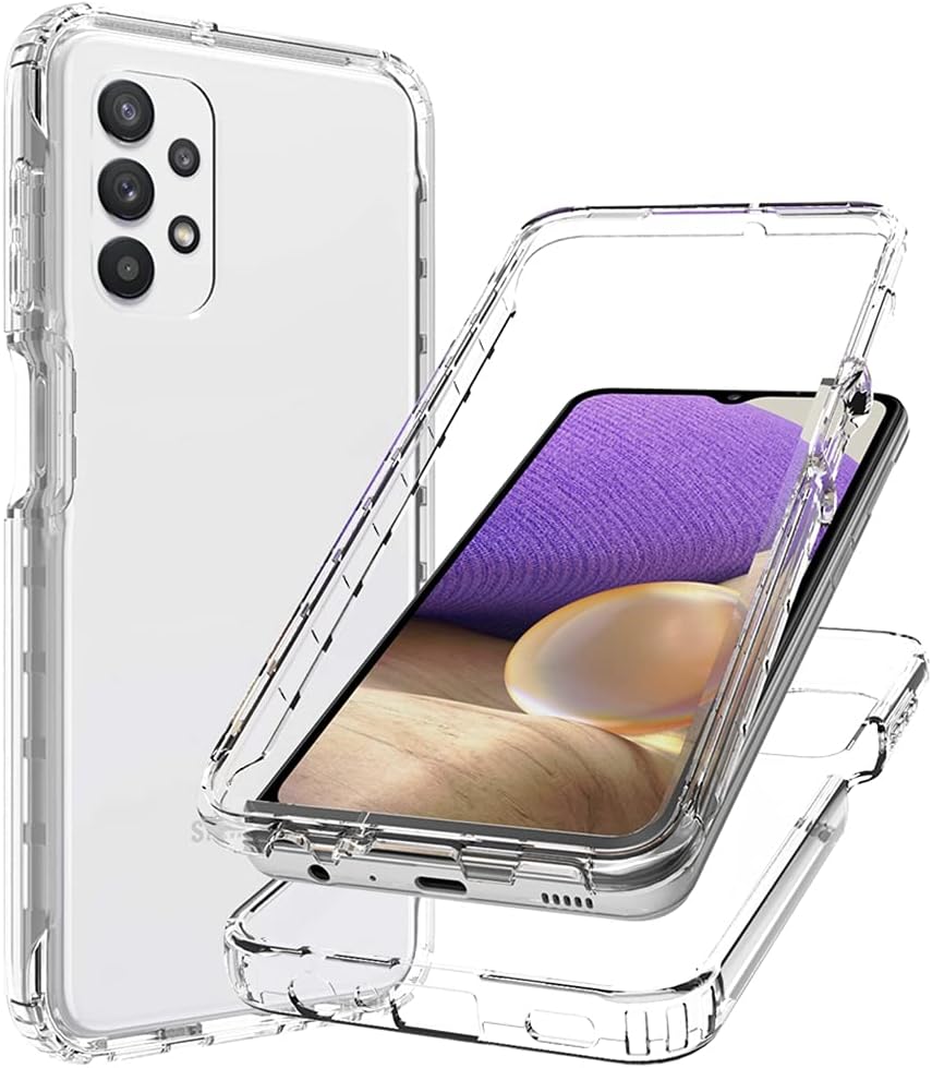 Funda compatible con Galaxy A32 5G, Samsung A32 5G para niñas y mujeres, cuerpo completo, a prueba de golpes, transparente, suave, flexible, funda