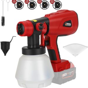 Pulverizador de pintura para batería Milwaukee M18 de 18 V, pistola de pintura en aerosol HVLP con motor sin escobillas y boquilla de cobre, Pulverizador de pintura para batería Milwaukee M18 de 18 V, pistola de pintura en aerosol HVLP con motor sin escobillas y boquilla de cobre,