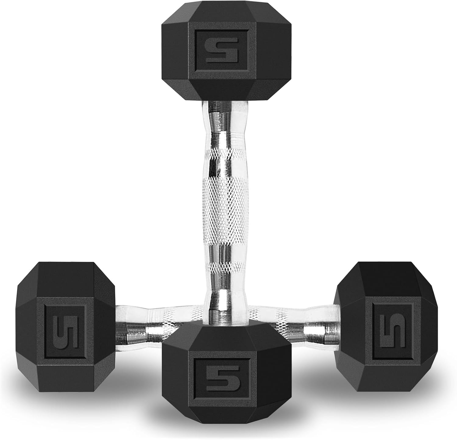 Balelinko Mancuerna de hierro fundido con agarre de goma con mango antideslizante, equipo de entrenamiento de fuerza, accesorios de gimnasio en