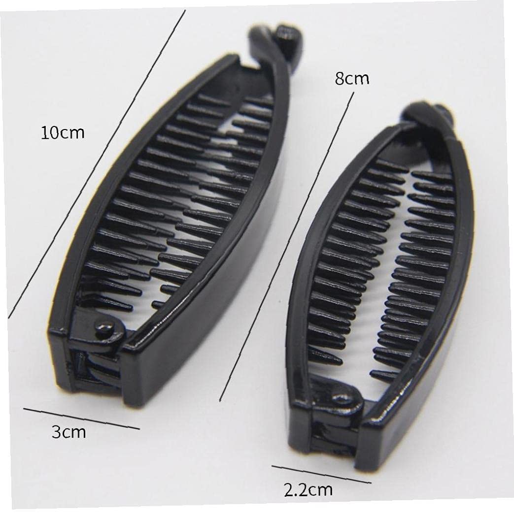 2 horquillas de plátano para mujer, pinzas de plástico para el cabello de plástico con ondas negras, accesorios para el cabello para dama