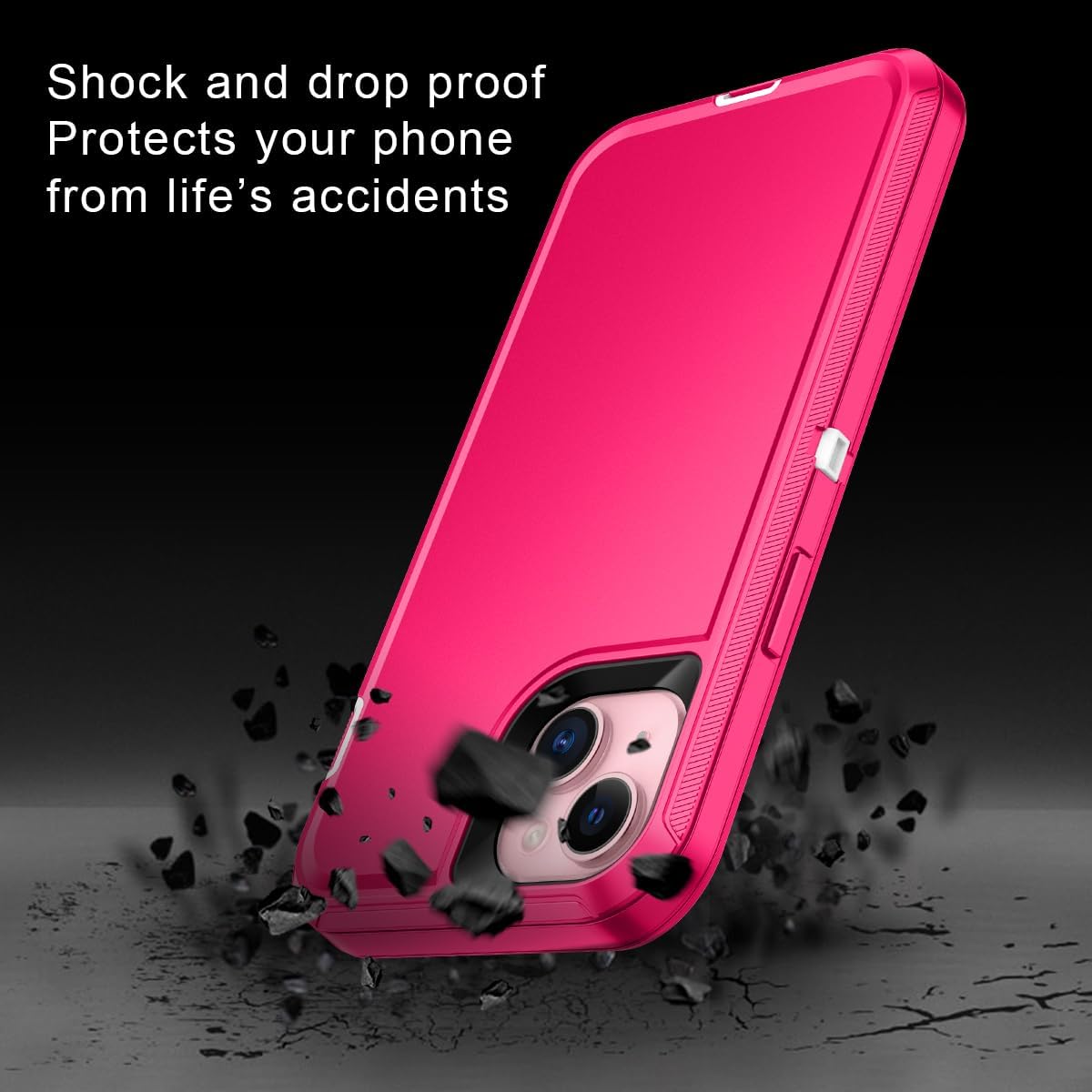 I-HONVA Funda para iPhone 15 Plus a prueba de golpes, a prueba de polvo y caídas, 3 capas de protección de cuerpo completo sin protector de