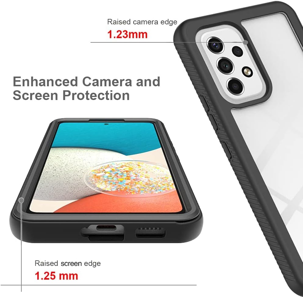 Asuwish Funda para teléfono Samsung Galaxy A53 5G con protector de pantalla de vidrio templado y soporte delgado, híbrida, resistente, funda