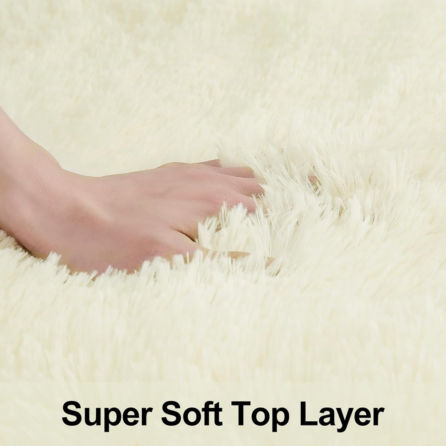 Alfombras peludas de pelo largo para sala de estar, color amarillo claro, de felpa suave, mullida, de 5 x 7 pies, para dormitorio, guardería,