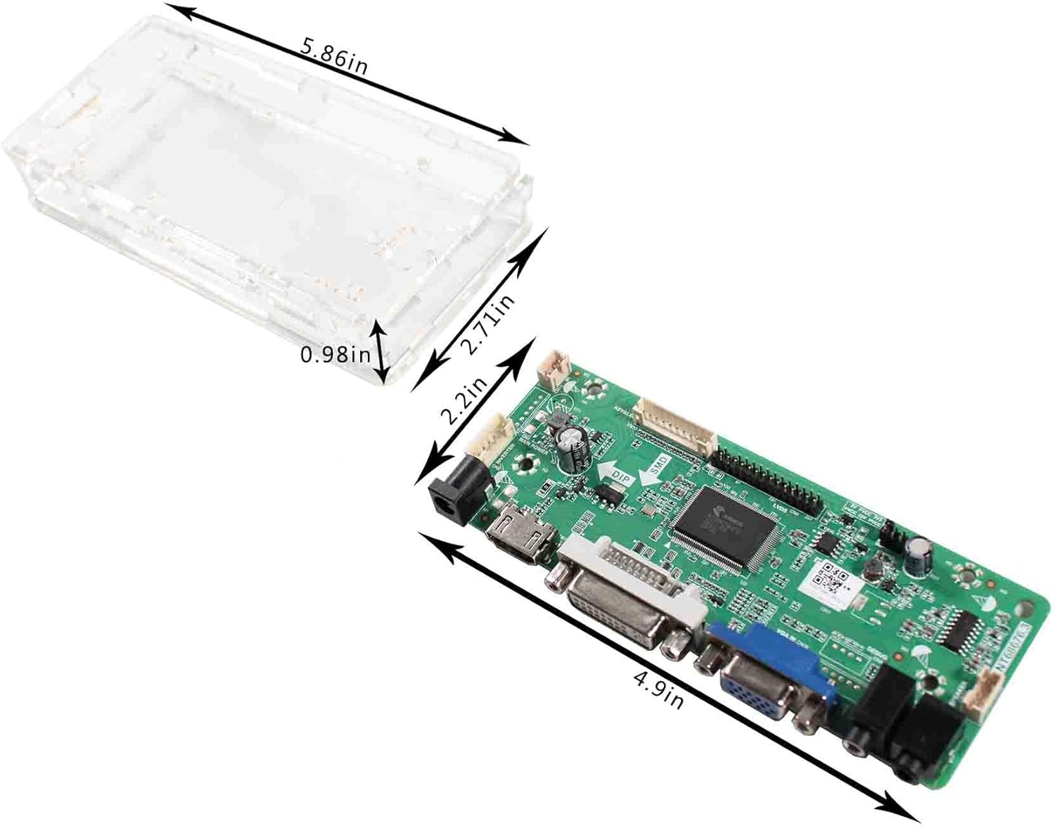 VSDISPLAY Pantalla LCD de 14.9 pulgadas 1280×390 LTA149B780F con HD-MI DVI VGA tablero controlador de audio M.NT68676 con estuche acrílico, y