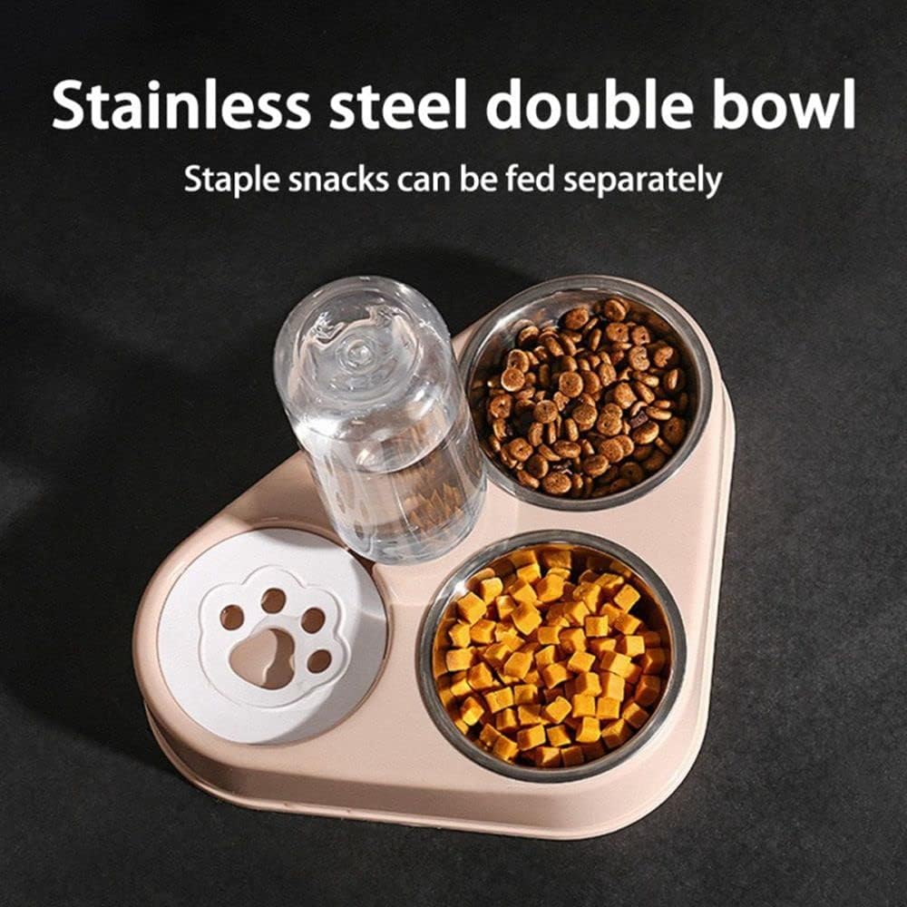 3 en 1 Acero inoxidable Pet Dog Feeder Bowl Alimentador automático para perros Alimentador de perros Alimentación de mascotas Acero inoxidable Jaula