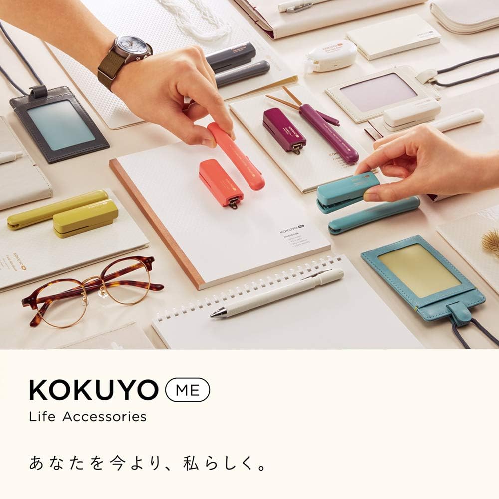 Kokuyo KME-PSL101DM Portable Stapler, Foldable, Black