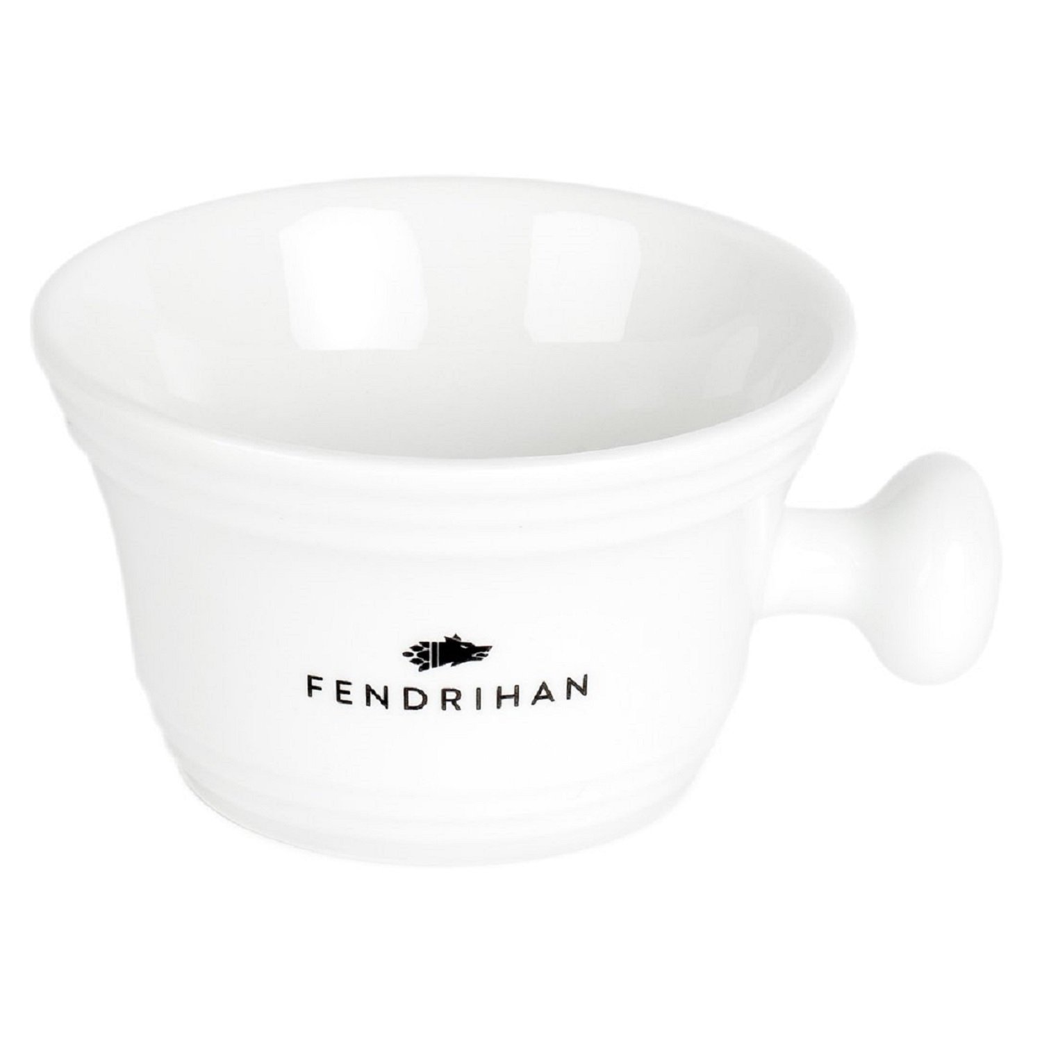 Fendrihan Taza de afeitar de boticario de porcelana auténtica, color blanco