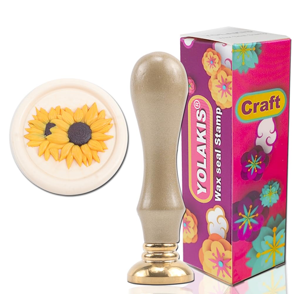 Sello de cera de girasol en relieve 3D, sello de cera de sellado de girasol para invitación de boda, envoltura de regalo, decoración de tarjetas de