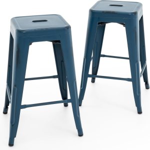 Vogue Furniture Direct Taburetes de bar de metal de 24 pulgadas, taburetes de bar de altura de mostrador, taburetes apilables para interiores y Vogue Furniture Direct Taburetes de bar de metal de 24 pulgadas, taburetes de bar de altura de mostrador, taburetes apilables para interiores y
