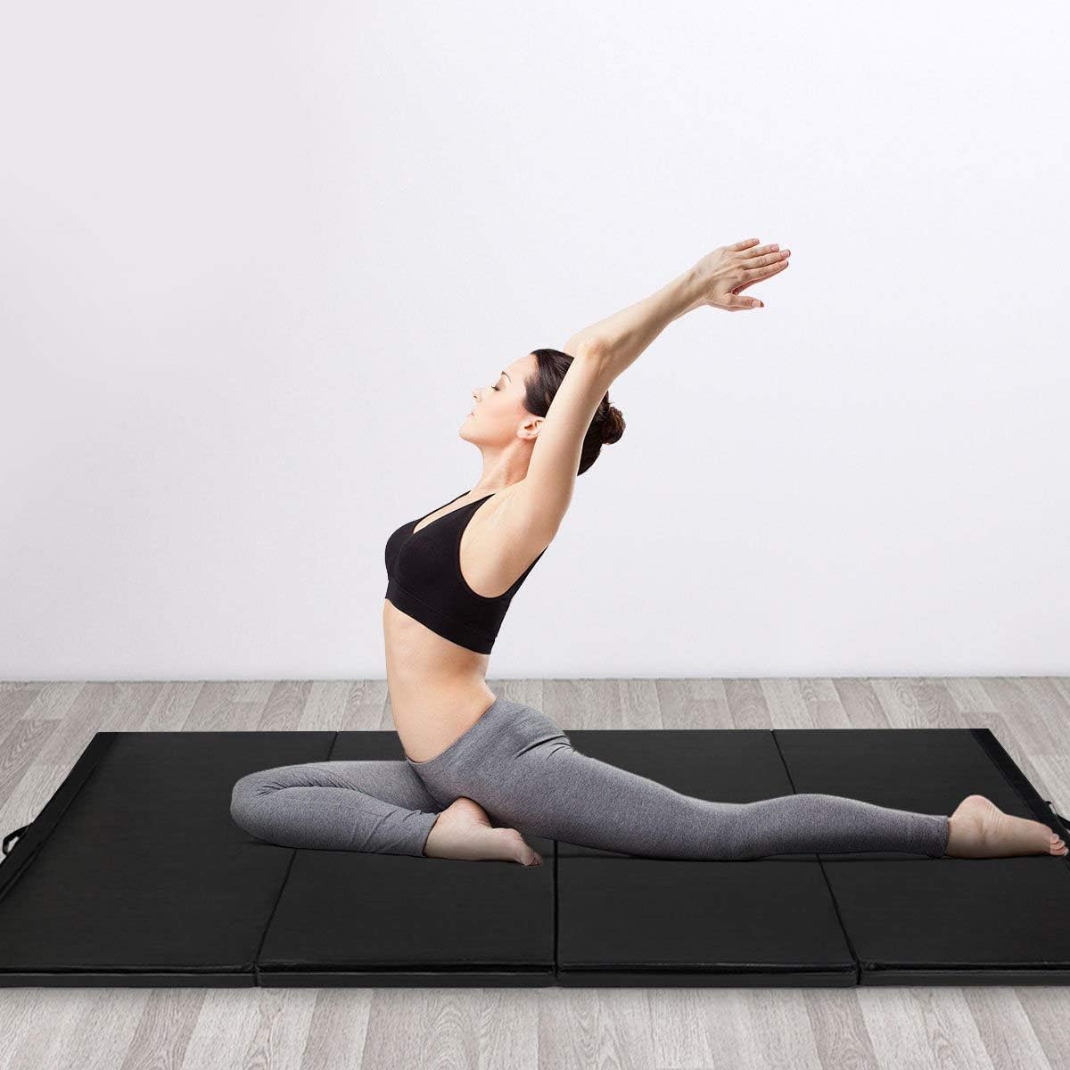 ARLIME – Esterilla de gimnasia plegable de 4 x 10 x 2 pulgadas de grosor, esterilla de ejercicio de triple pliegue, panel de ejercicios de fitness