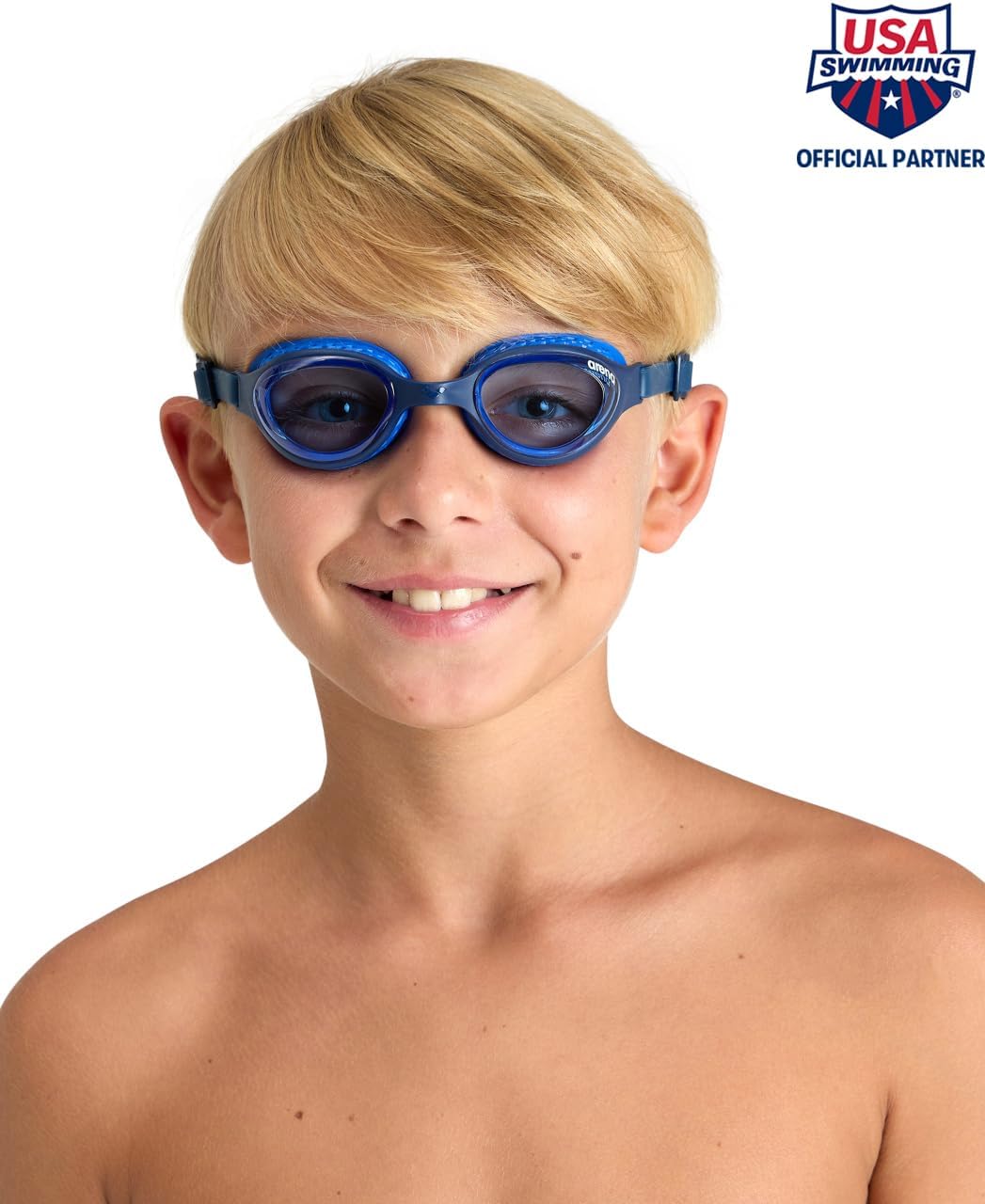 ARENA Gafas de natación unisex para niños de 6 a 12 años de edad con tecnología de sellado de aire, revestimiento antivaho y correa ajustable con