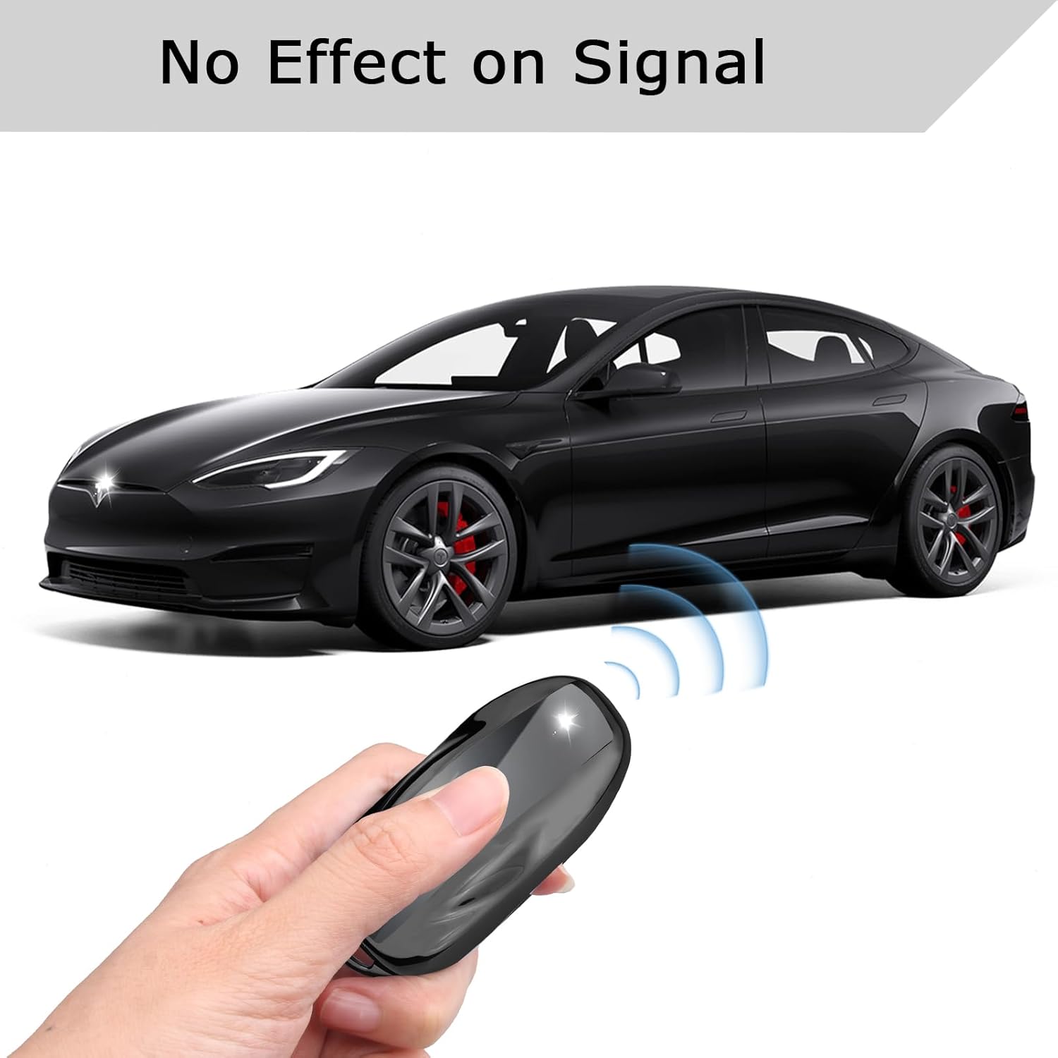 QBUC Funda para llavero Tesla con llavero de TPU suave compatible con Tesla Model S (negro)