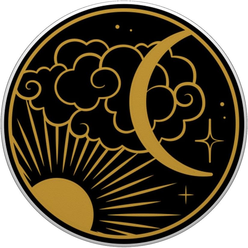 Vintage Sun Stars Mystical Galaxy Wicca Space Crescent Moon PopSockets PopGrip agarre intercambiable para teléfonos y tabletas