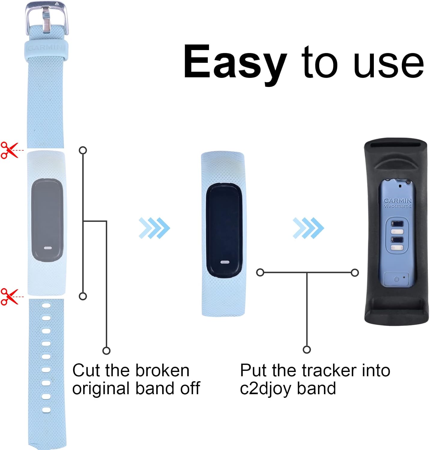Correa de TPU compatible con Garmin Vivosmart 4, haz que la banda original rota funcione de nuevo