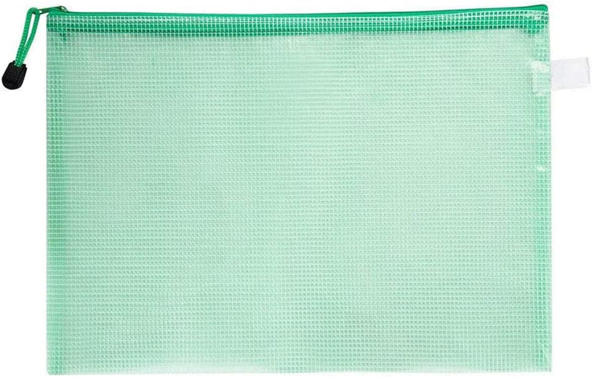 Carteras de plástico A3 con cierre de cremallera, de malla, para documentos, carpetas de documentos, bolsillos de plástico, con cremallera, para