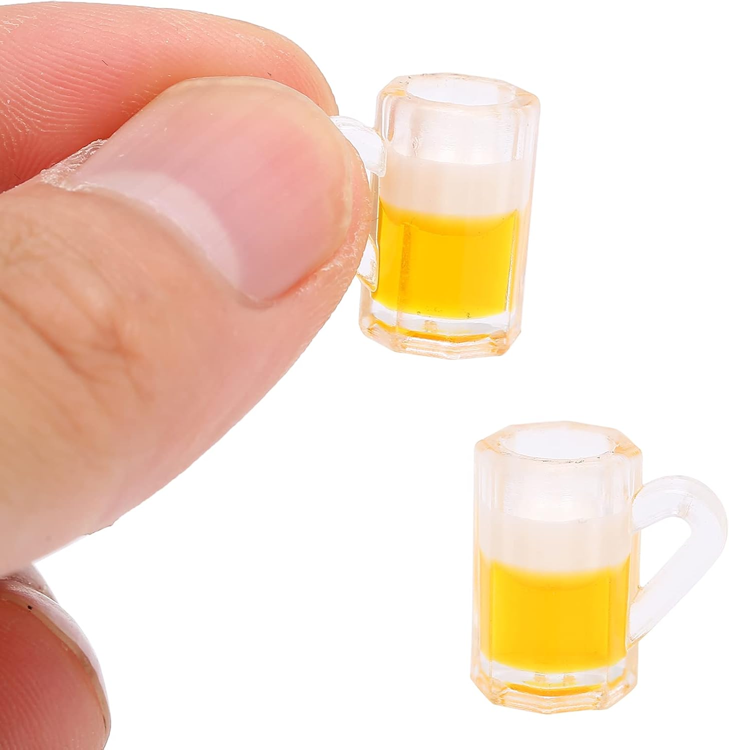 10 mini tazas de cerveza de plástico de 1 onza, vasos de chupito pequeños con asas, vasos transparentes reutilizables para degustación de cerveza