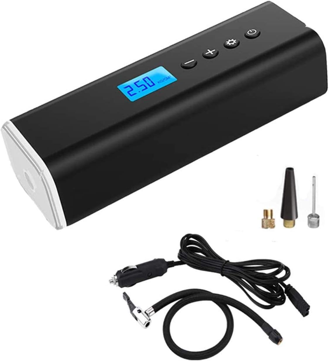CAFFIA Tire Inflator Portable Air Compressor, Wireless Rechargeable Air Pump for Car Tires Bicycles with Pressure Gauge Auto Shut Off Cordless