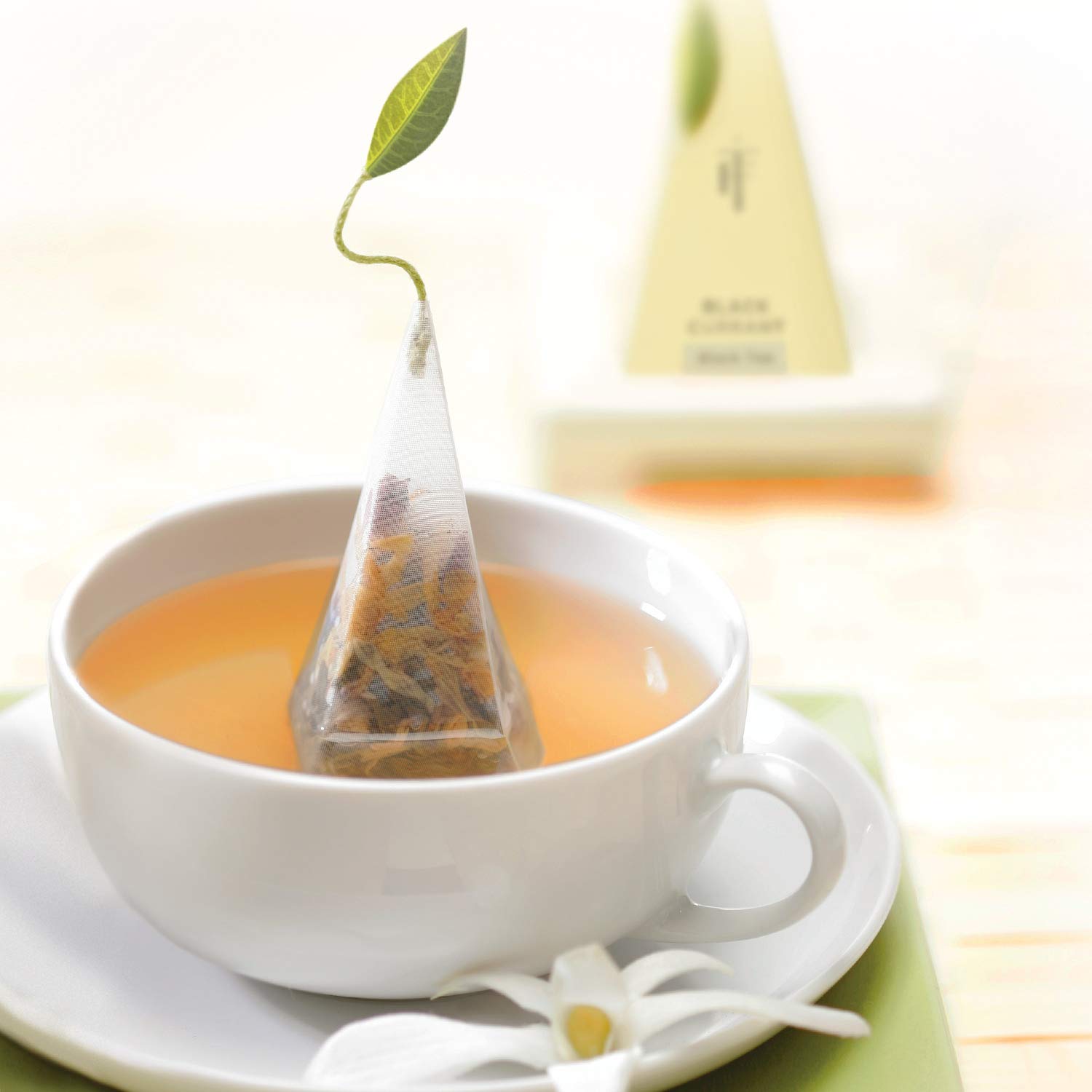 Tea Forte Surtido de té negro, caja de presentación pequeña, juego de muestrario de té con 10 infusores de té en forma de pirámide hechos a mano
